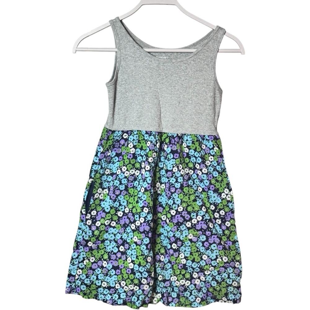 Gap Kids  Sleeveless Girl’s Dress in Gray and Floral Pattern Sz L